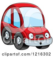 Poster, Art Print Of Surprised Red Compact Car Character