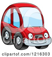 Poster, Art Print Of Smiling Red Compact Car Character