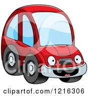 Poster, Art Print Of Happy Red Compact Car Character