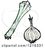 Clipart Of An Onion Royalty Free Vector Illustration