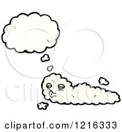 Cartoon Of A Cloud Thinking Royalty Free Vector Illustration