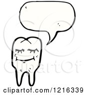 Cartoon Of A Tooth Speaking Royalty Free Vector Illustration by lineartestpilot