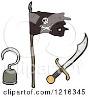 Cartoon Of Pirate Flags Royalty Free Vector Illustration by lineartestpilot