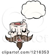 Cartoon Of A Thinking Head Royalty Free Vector Illustration