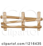 Clipart Of A Log Farm Fence 2 Royalty Free Vector Illustration
