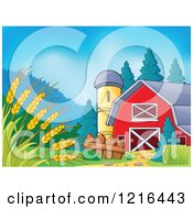 Poster, Art Print Of Barn And Silo With Wheat In The Foreground
