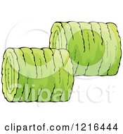 Clipart Of Freshly Rolled Hay Bales Royalty Free Vector Illustration