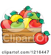 Poster, Art Print Of Bushel Of Red Yellow And Green Apples