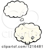 Cartoon Of A Blowing Cloud Thinking Royalty Free Vector Illustration by lineartestpilot