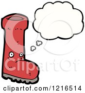 Cartoon Of A Boot Thinking Royalty Free Vector Illustration