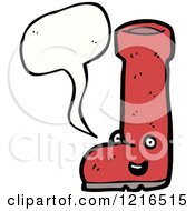 Cartoon Of A Boot Speaking Royalty Free Vector Illustration by lineartestpilot