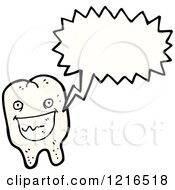 Cartoon Of A Tooth Speaking Royalty Free Vector Illustration by lineartestpilot