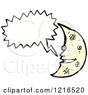 Cartoon Of A Moon Speaking Royalty Free Vector Illustration by lineartestpilot