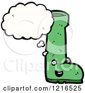 Cartoon Of A Boot Thinking Royalty Free Vector Illustration by lineartestpilot