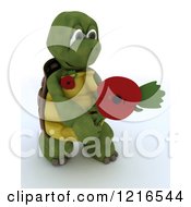Poster, Art Print Of 3d Tortoise Holding Out A Poppy In Rememberance