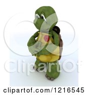 3d Tortoise Wearing A Poppy In Rememberance