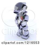 3d Robot Wearing A Poppy In Rememberance
