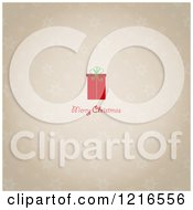 Clipart Of A Merry Christmas Greeting Under A Gift On Snowflakes With A Light Border Royalty Free Vector Illustration