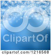 Clipart Of A Background Of Snowflakes Over Gradient Blue Royalty Free Illustration