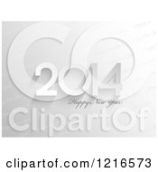 Clipart Of A Grayscale Happy New Year 2014 Greeting Over Text Royalty Free Vector Illustration