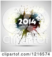Clipart Of A Happy New Year 2014 Greeting In A Splatter Royalty Free Vector Illustration