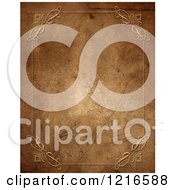 Clipart Of A Decorative Border Over Grungy Aged Paper Royalty Free Illustration by KJ Pargeter