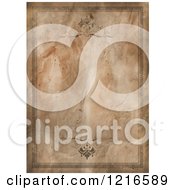 Clipart Of A Decorative Border Over Aged Antique Paper Royalty Free Illustration