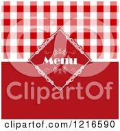 Red Italian Menu Cover With Gingham Plaid