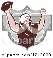 Poster, Art Print Of Gridiron American Football Wide Receiver Cheering After A Touchdown