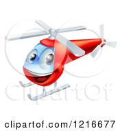 Poster, Art Print Of Happy Red Helicopter