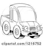 Poster, Art Print Of Black And White Scared Pickup Truck Mascot
