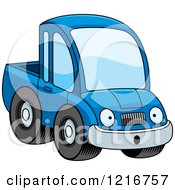 Poster, Art Print Of Surprised Blue Pickup Truck Mascot