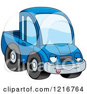 Drunk Blue Pickup Truck Mascot