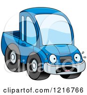 Scared Blue Pickup Truck Mascot