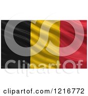 Poster, Art Print Of 3d Waving Flag Of Belgium With Rippled Fabric