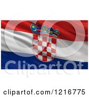 Poster, Art Print Of 3d Waving Flag Of Croatia With Rippled Fabric