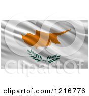 Poster, Art Print Of 3d Waving Flag Of Cyprus With Rippled Fabric