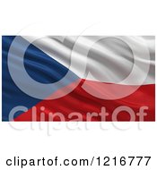 Poster, Art Print Of 3d Waving Flag Of Czech Republic With Rippled Fabric