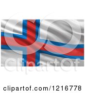Clipart Of A 3d Waving Flag Of Faroe Islands With Rippled Fabric Royalty Free Illustration