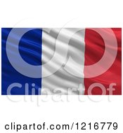 Poster, Art Print Of 3d Waving Flag Of France With Rippled Fabric