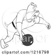 Poster, Art Print Of Bulldog Swinging A Bowling Ball