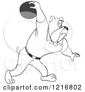Poster, Art Print Of Bulldog Swinging His Arm Far Back With A Bowling Ball