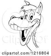 Poster, Art Print Of Outlined Laughing Horse Mascot