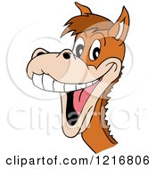 Clipart Of A Laughing Horse Mascot Royalty Free Vector Illustration
