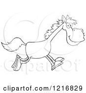 Poster, Art Print Of Happy Outlined Horse Running