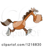 Poster, Art Print Of Happy Brown Horse Running