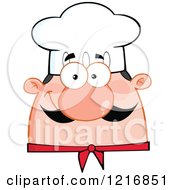 Clipart Of A Cartoon Happy Chef With A Mustache Royalty Free Vector Illustration