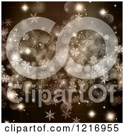 Poster, Art Print Of Background Of Snowflakes And Christmas Bokeh Lights