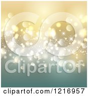 Poster, Art Print Of Gradient Golden Background With Christmas Bokeh Lights