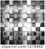 Poster, Art Print Of Grayscale Background Of Metal Tiles